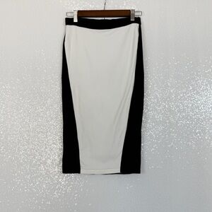 Express Colorblock High Waist Pencil Skirt | Black & White | Size Small